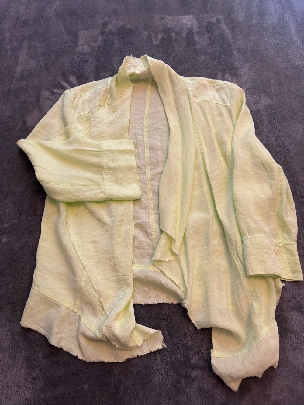 Chico's Pale Lime Open-Front Draped Jacket